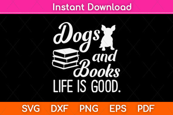 Dog & Books SVG: Graphics for Crafts
