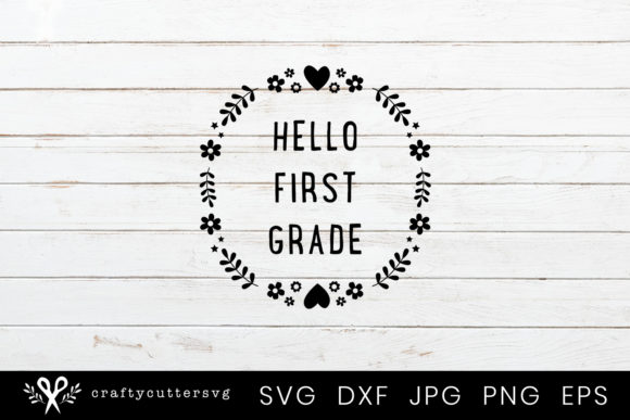 First Grade Floral Wreath Graphics for Crafts