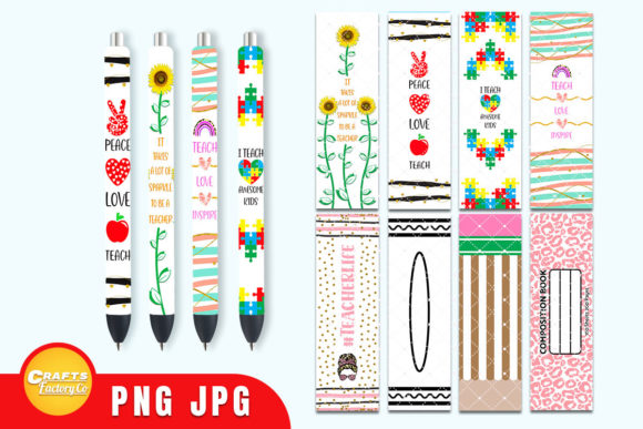 Teacher Pen Wrap Bundle: Graphics for Crafts